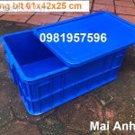 Sóng nhựa có nắp, sóng nhựa bít cao 25, thùng nhựa đặc đựng linh kiện