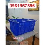 Sọt nhựa có quai sắt, sóng nhựa hở, rổ nhựa có quai sắt đựng thực phẩm, sọt nhựu đựng rau củ