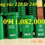 Giá sỉ thùng rác nhựa giá siêu rẻ- thùng rác 120l 240l 660l, thùng rác ngoài trời- lh 0911082000