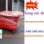 Xe Thu Gom Rác 660 Lít 4 Bánh Xe Nhựa Composite