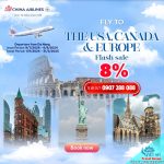 Cơ Hội Du Lịch Mỹ, Canada & Châu Âu Cùng China Airlines Vé Ưu Đãi Hấp Dẫn