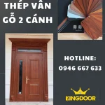 Giá cửa thép vân gỗ 2 cánh mới nhất/ Cửa chịu nắng, mưa