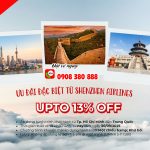 Shenzhen Airlines ưu đãi đến 13% vé bay từ TP.HCM đi Trung Quốc