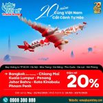 Air Asia ưu đãi giảm tới 20% giá vé nhân dịp 20 năm cất cánh