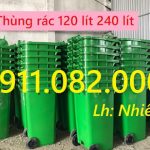 Bán thùng đựng rác giá rẻ tại tiền giang, thùng rác 120l 240l dầy chất lượng- lh 0911082000