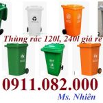 Chuyên nhập khẩu và cung cấp thùng rác nhựa giá rẻ tại miền tây- thùng rác 120l 240l 660l- lh 09110