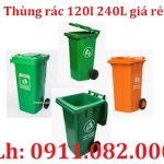 Thùng rác nhựa giá tốt tại vĩnh long- lh 0911082000- thùng rác 120l 240 siêu bền