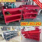 Kệ đẩy đựng đồ nghề 3 ngăn, xe đẩy 3 ngăn để đồ nghề