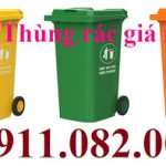 Chuyên sỉ thùng rác giá rẻ- thùng rác 120l 240l 660l màu xanh- lh 0911082000