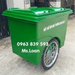 Thùng rác Composite 660lit 3 bánh hơi – xe gom rác đường phố / 0963 839 593 Ms.Loan