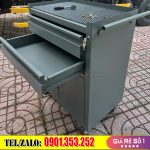 Tủ dụng cụ 2 ngăn kéo kèm hộc 2 cánh bên dưới có khoá
