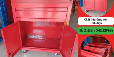 Tủ đồ nghề 2 ngăn kéo khóa + cửa mở(Tủ đồ nghề 3 ngăn)
