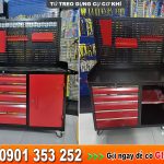 Tủ treo dụng cụ cơ khí, xe đẩy 3 ngăn kèm bảng treo