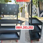 Xe 3 tầng đẩy đựng đồ nghề kèm bảng treo dụng cụ