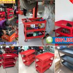 Xe đẩy đựng dụng cụ 3 tầng, tủ đựng đồ nghề sửa xe
