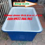 Thùng nhựa dung tích 500l có 2 lớp, thùng dung tích lớn, thùng nhựa vuông 2 lớp