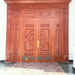 Cửa thép vân gỗ 4 cánh tại Cần Thơ – Mẫu cửa chính đẹp