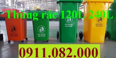 Cung cấp thùng rác nhựa giá rẻ uy tín, thùng rác 120l 240l 660l giá rẻ mới 100%- lh 0911.082.000