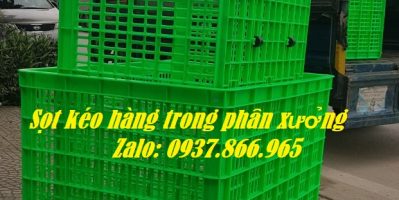 Sóng nhựa hở có bánh xe, sọt 26 bánh xe, giá sọt nhựa dài hơn 1m, sọt có bánh xe