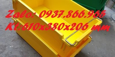 Khay nhựa HPDE bền đẹp, khay có quai giá rẻ, khay nhựa có quai sắt 2 đầu