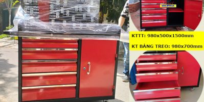 Xe Đẩy, Tủ Đồ Nghề 6 Ngăn Kèm Bảng Treo Dụng Cụ