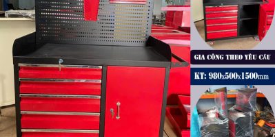 Tủ Đựng Đồ Nghề 6 Ngăn + Vách Treo – Tối Ưu Không Gian Xưởng gara