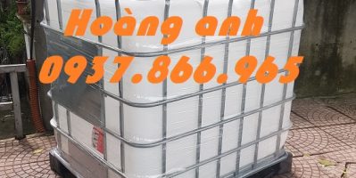 Bồn nhựa, bồn nhựa cũ 1000l độ mới cao, bồn 1000l có khung thép bao quanh