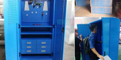 Tủ dụng cụ 2 cánh mở + 6 ngăn kéo và khay di động bên trong