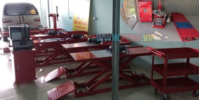 Bàn nâng xe máy, tủ đồ nghề bộ đôi thiết bị cho tiệm sửa xe