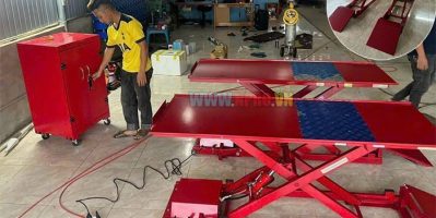 Bàn nâng xe máy cơ – điện cơ – âm nền