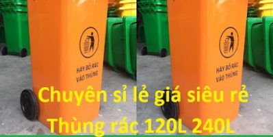 Mua thùng rác nhựa giá rẻ tại vĩnh long- thùng rác 120L 240L giá sỉ- lh 0911082000