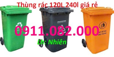Phân phối thùng rác nhựa-Thùng rác 240 lít 14,5kg giá rẻ tại vĩnh long- lh 0911082000