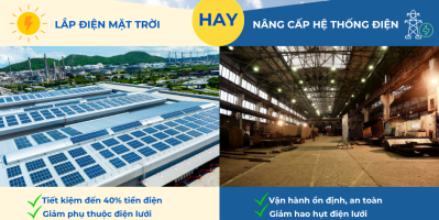 Nên lắp điện mặt trời hay nâng cấp hệ thống điện nhà máy?