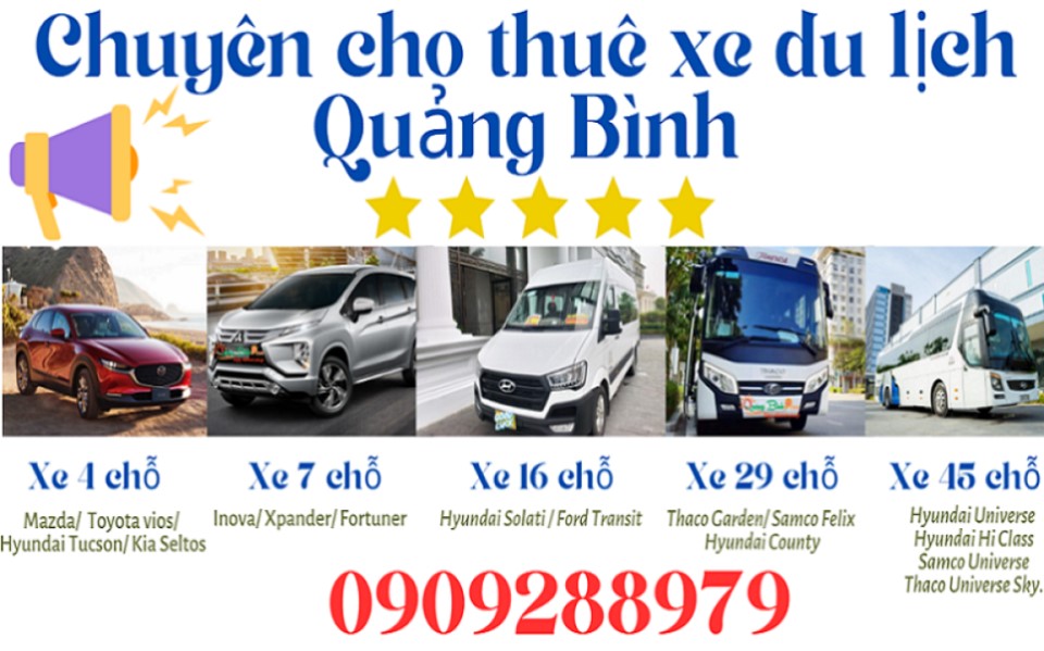 Thuê Xe Du Lịch Tại Quảng Bình – Bảng Giá SIÊU RẺ 2026