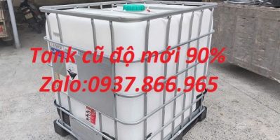 Bồn nhựa công nghiệp có khung, tank cũ, bồn nhựa màu trắng 1000l hàng mới