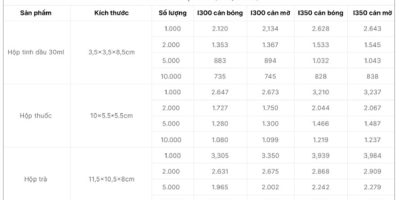 In hộp giấy giá rẻ tại Hà Nội số lượng 100 – 500 – 1000 có giá bao nhiêu?