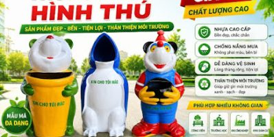 Thùng rác hình thú giá rẻ- thùng rác công cộng giá rẻ tại vĩnh long- lh 0911.082.000