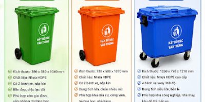 Giới thiệu nơi bán thùng rác giá rẻ, thùng rác 120L 240L 660L giá tốt- lh 0911082000
